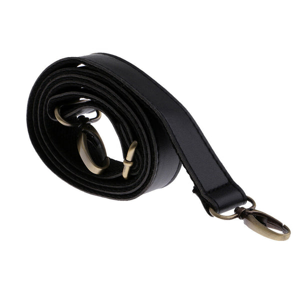 Black PU Leather + Canvas Handbags Bag Strap Handle Holder Replacement 138cm