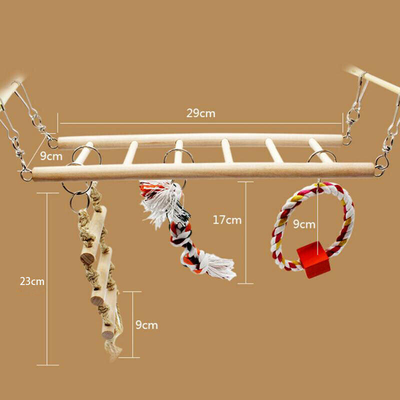 1PC Parrot Toys Parrot Climbing Net Hanging Ladder Bridge Macaw Cage Chew D H8B7