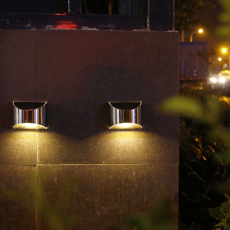 2pcs Warm White 4 LED Solar Lights Waterproof  Wall Stair Lamp for Security