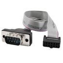 Gray 2.54mm Pitch DB9 to 10P M/F IDC Flat Ribbon Cable Connector 30cm 12"