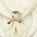 6PCS Metal Colored Elk Christmas Napkin Ring Wedding Banquet Hotel Table Su