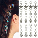 50Pcs/Set Starfish Pendant Dreadlock Hair Braid Pins Rings Clip DIY Cuff JewelTE
