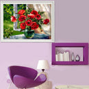 Red Floral Vase 5D Diamond DIY Painting Craft Kit Home Decor