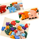 2Pcs Wooden Puzzles, Alphabet Jigsaw Puzzle Building Blocks Animal Wooden S E4D9