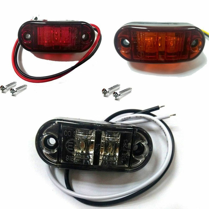 Super White 12V LED Side Marker Clearance Light Lamp Car Truck Trailer Caravan