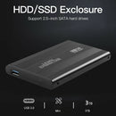 3TB USB 3.0 Hard Disk Enclosure 2.5 inch SATA HDD SSD Mobile Case (Black)