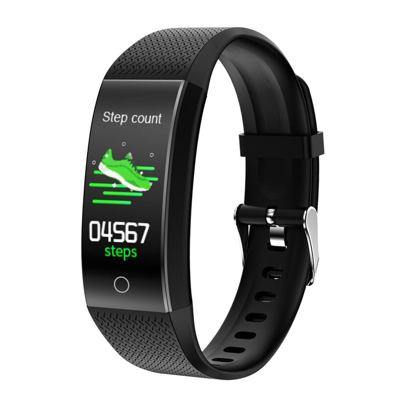 Temperature Measurement Blood Pressure Monitoring Fitness Tracker Black