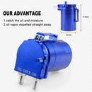 Baffled Universal Aluminum Oil Catch Can Reservoir- blue