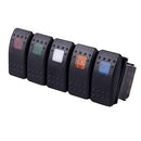 5 Waterproof 12V 20A Bar Rocker Marine Switch Car Boat LED 5 Colors Light