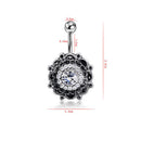 Belly Button Rings Dangle Crystal Rhinestone Navel Bar Body Piercing Jewelry FT