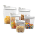 5pcs Food Storage Box Clear Container Set With Pour Lids Kitchen Food Seale D1E3