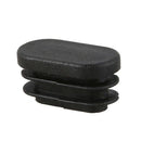 15mm x 30mm Plastic Oval Shaped End Cap Tube Insert Black 24 Pcs
