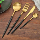 5pcs Portable Stainless Steel Tableware Dinnerware Travel Camp Cutlery Set