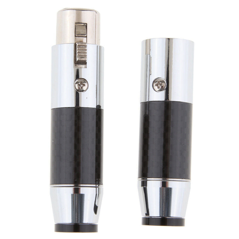 2 Pack XLR Plugs Male and Female Microphone Plug Cable Adapter 3Pin MIC Jack