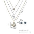 Fashion Tree Pendant Rhinestone Chain Necklace Earrings Set Women Jewelry