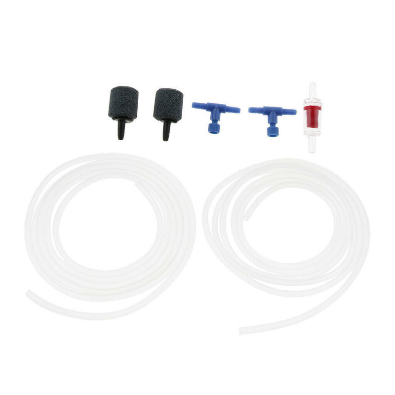 2x Aquarium Air Pump Accessory Kit (Airline, Sand Head,Regulator and Check Non