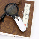 Handheld 45X Magnifying Reading Glass Lens Jewelry Loupe With 3 LED Light OZ
