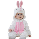 Rabbit Design Flannel Rompers Baby Kid Long Sleeve Hooded Jumpsuit (13-18M) A