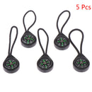 5 Pcs Black Compass Zipper Pull With Strap For Backpack Garment Accessor JR