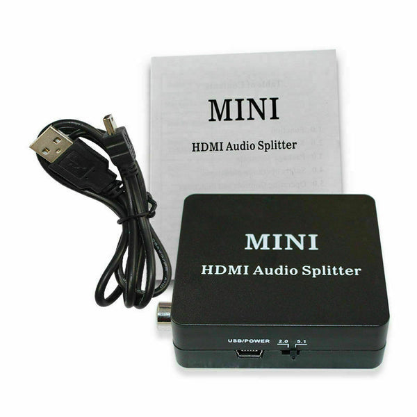 HDMI Audio extractor Splitter to 5.1 with Converter Stereo SPDIF + Cable TOSLINK