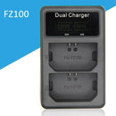 For Fz100 Usb Battery Charger Dual Ports Lcd Display Quick Charging Camera