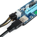 USB 3.0 PCI-E Express 1x To 16x GPU Extender Riser Card Adapter Power Cable nic