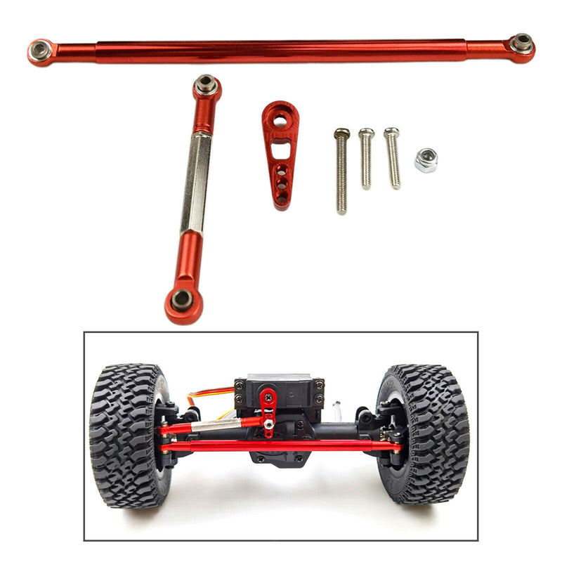Metal Steering Servo Rod Linkage for 1/12 MN86K MN86KS RC Carwler Red