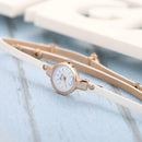 Women's Fashion Leather Rhinestone Analog Quartz Wrist Watches White A