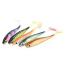 5Pcs Fishing Baits Soft Artificial Fish Concave Lure 9cm 5g Mixed Colors Vivid