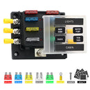 6-Way Blade Fuse Box Block Holder LED Indicator Light 12V-32V Marine Boats Car