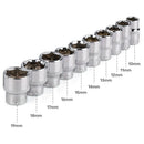 10Pc 3/8 Inch Short Long Socket Set Crv 10-19Mm Socket Adapter For Torque R
