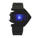 Unisex LED Waterproof Aircraft Sport Digital Display Wristwatch Watch Black A