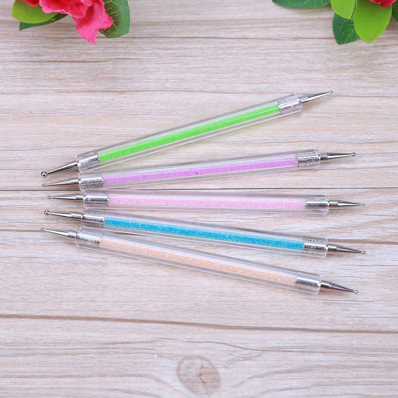 5pcs/set Personal Double Crystal Rhinestone Dotting Drill Nail Painting Pen A