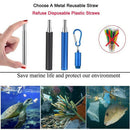 Telescopic Reusable Straws Stainless Steel Metal Drinking Straw with Travel