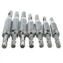 7PCS Door Self-Centering Hinge Drill Bit + 6pcs Hex Shank 90 Degree 5 Flute K6R7