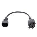 1ft IEC 320 C14 Male Plug to NEMA 5-15R 3 Prong Female PC Power Adapter Cab