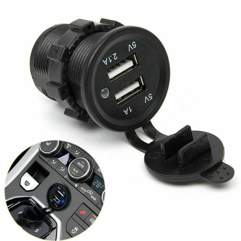 12V/24V 3.1A Car Cigarette Lighter Socket Dual USB Charger Adapter LED Voltmeter
