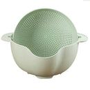 Washing Basket Double Drain Basin Sink Washing Rice Bowl Fruit Tray Drain B