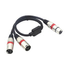 New XLR Female To Dual 2 Male Plug Splitter Cord Audio Expansion Cable Line