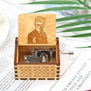 Retro Carved Hand Cranked Music Box Wood Kid Child Birthday Gift Home Decor