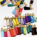 30Pcs Suede Leather Tassel For Keychain Jewelry DIY Pendant Charms Findings Kit