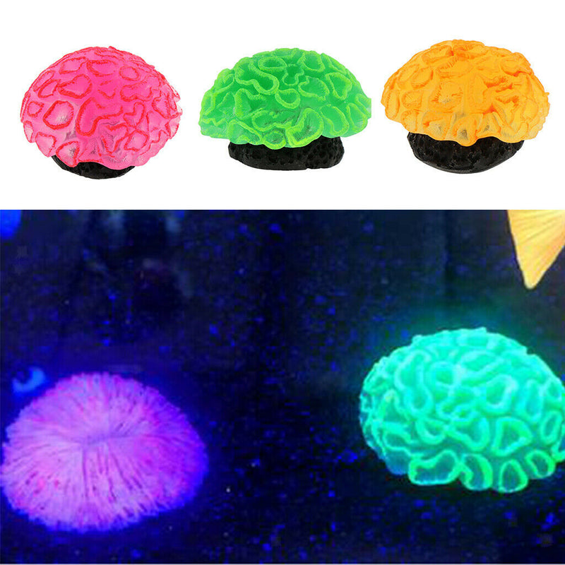 3 Pcs Glowing Luminous Aquarium Fish Tank Decoration Artificial Plant