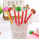 Christmas Pencil With Eraser Tops Kids Teacher Xmas stationery Party Studen N4Q2