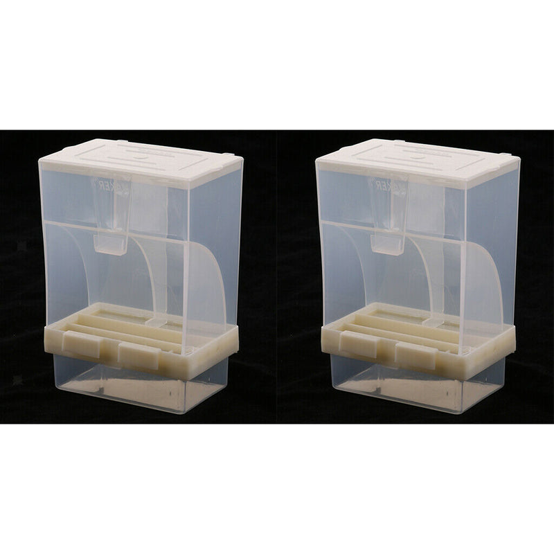 2 Pcs Bird Poultry Dispenser Automatic Transparent Plastic Food Container Parrot