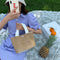 Women Straw Handbag Beach Woven Bucket Totes Travel Shopping Bag (White)