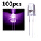 100Pcs/Lot 5Mm Round Purple Uv Led Diode Super Bright Water Clear Led Light R5N3