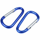 2 x Camp D shaped blue 5mm diameter aluminum alloy snap hook J8O4