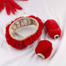3Pcs/set Winter red soft warm plush car steering wheel cover handbrake covers BX