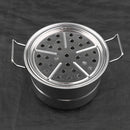 Kids Kitchen Cookware Set - Stainless Steel 3 Tier Steamer Pot for Role Play