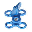 Triple Ball Clamp 3-Holes Clip Bracket for Diving Light Blue